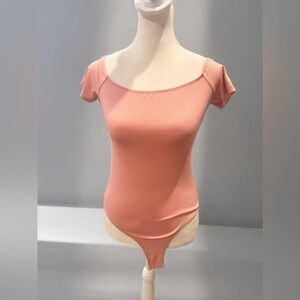 Forever 21 Women's Pink Off-Shoulder Bodysuit